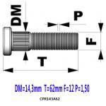 BIMECC ΜΠΟΥΖΟΝΙ ΤΡΟΧΟΥ Καρφωτό 12Χ1.50 Πολύσφηνο 14.3mm Μήκος 62mm CRP143A62
