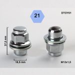 BIMECC ΠΑΞΙΜΑΔΙ ΕΙΔΙΚΟ TOYOTA (ΘΗΛΥΚΟ) 12X1.50 Κλειδί 21mm Μήκος 37mm Κλειστό DTOY01