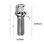 BIMECC ΜΠΟΥΛΟΝΙ (ΑΡΣΕΝΙΚΟ) 14X1.50 Κλειδί 17mm Μήκος 45mm S17D45 MERCEDES