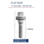 BIMECC ΜΠΟΥΛΟΝΙ ΕΙΔΙΚΟ PEUGEOT CITROEN (ΑΡΣΕΝΙΚΟ) 12X1.25 Κλειδί 17mm Μήκος 55mm VPE03-55