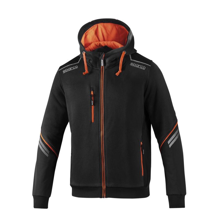 SPARCO TECH HOODED FULL ZIP 2025 ΓΚΡΙ/ΠΡΑΣΙΝΟ - Image 3
